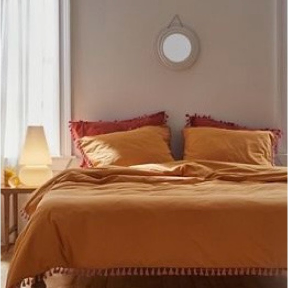 Urban Outfitters Orange and Red Duvet Cover Set